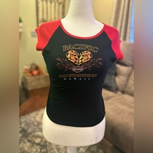 HARLEY-DAVIDSON black and red ladies crop top from Pacific Harley